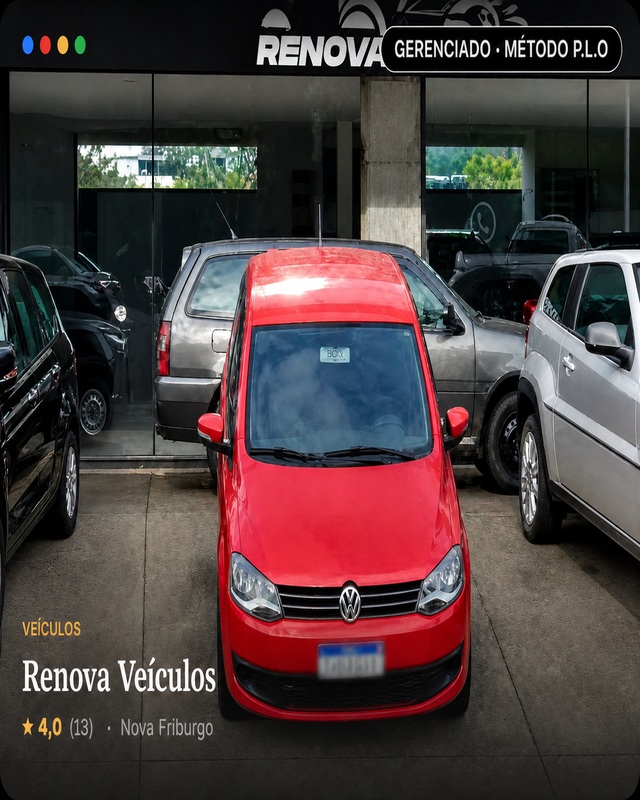 Perfil no Google de Renova Veículos gerenciado pelo Método P.L.O