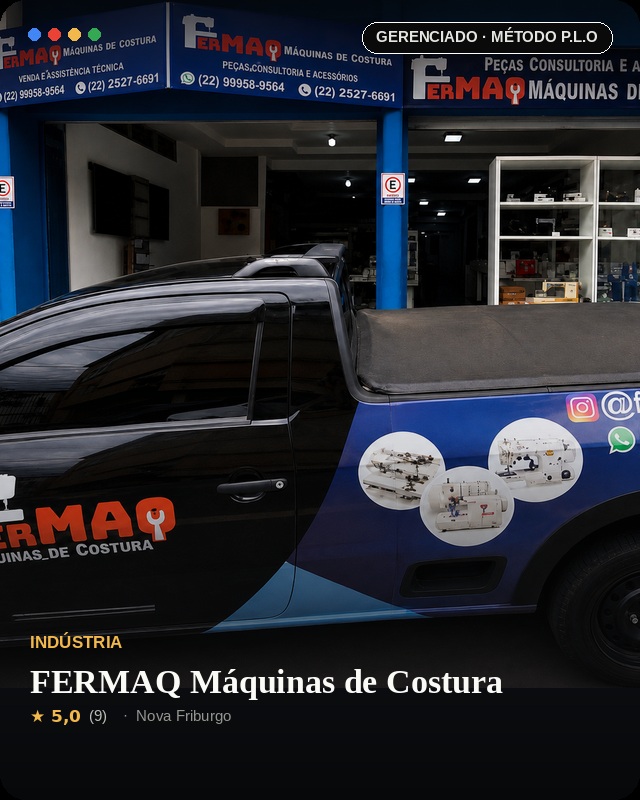 Perfil no Google de FERMAQ Máquinas de Costura gerenciado pelo Método P.L.O