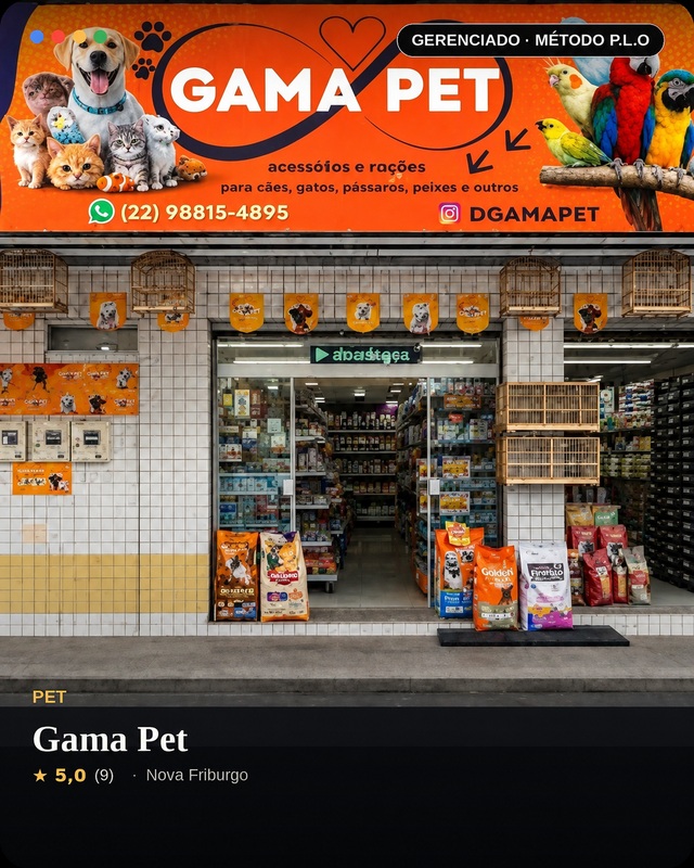 Perfil no Google de Gama Pet gerenciado pelo Método P.L.O