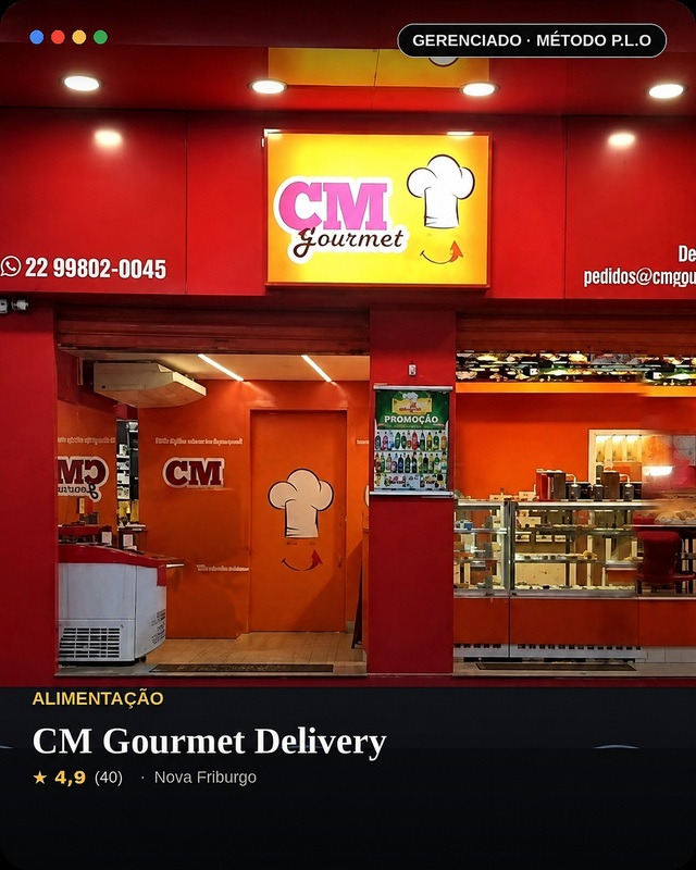 Perfil no Google de CM Gourmet Delivery gerenciado pelo Método P.L.O