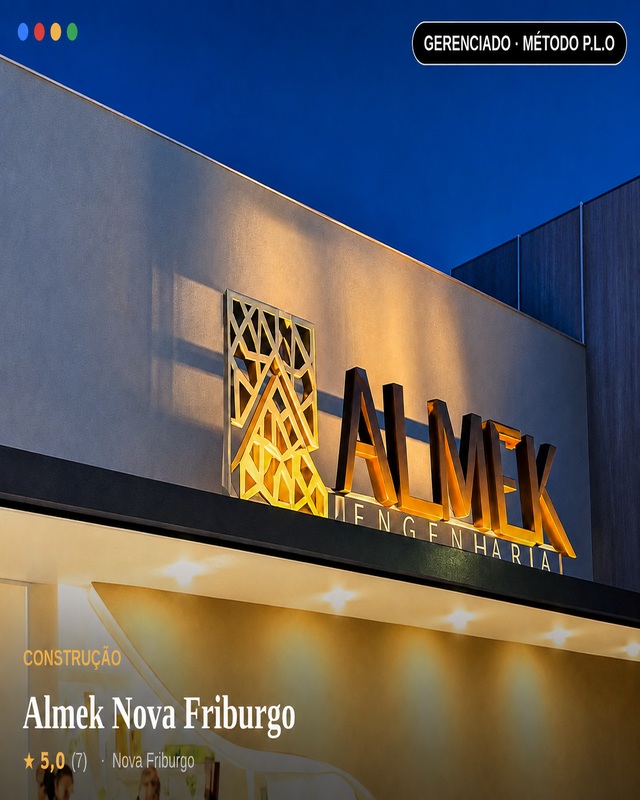 Perfil no Google de Almek Nova Friburgo gerenciado pelo Método P.L.O