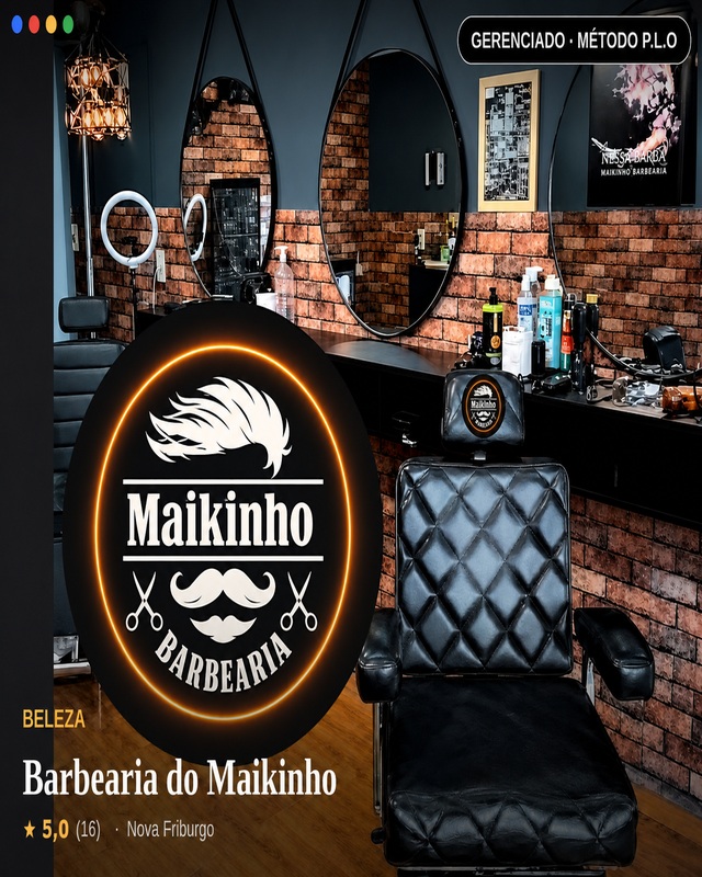 Perfil no Google de Barbearia do Maikinho gerenciado pelo Método P.L.O