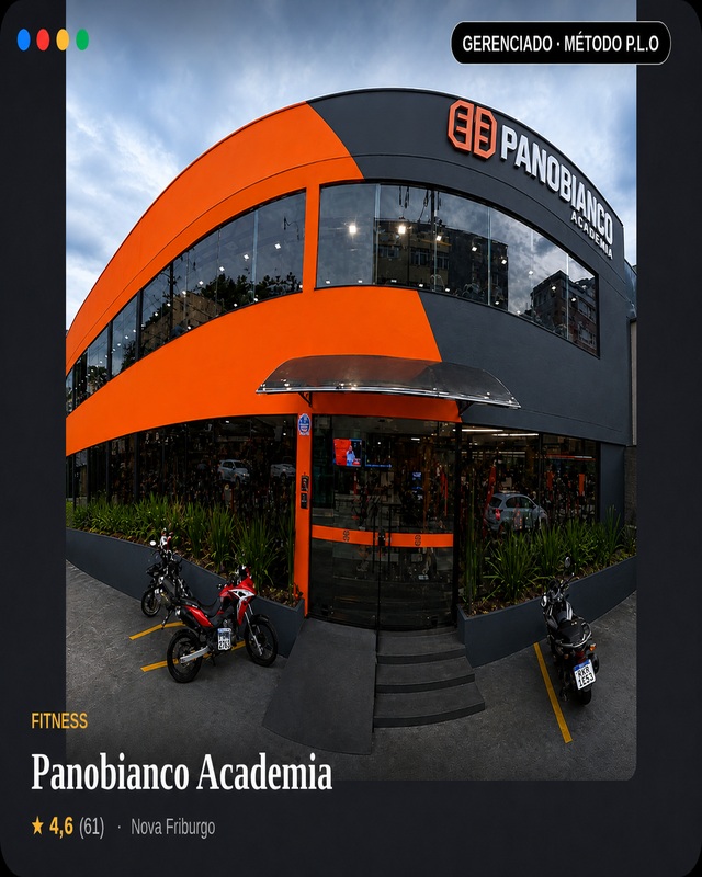Perfil no Google de Panobianco Academia gerenciado pelo Método P.L.O