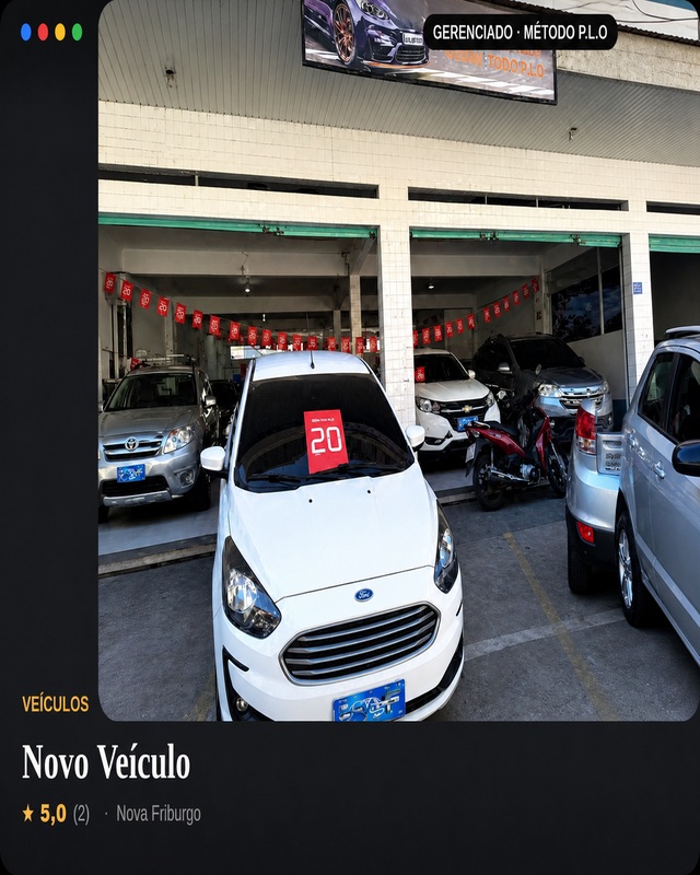 Perfil no Google de Novo Veículo gerenciado pelo Método P.L.O